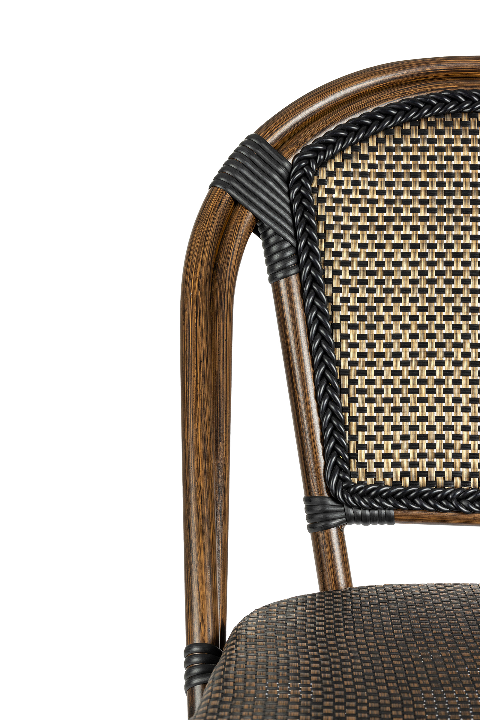 Paris stol, svart/brun texteline