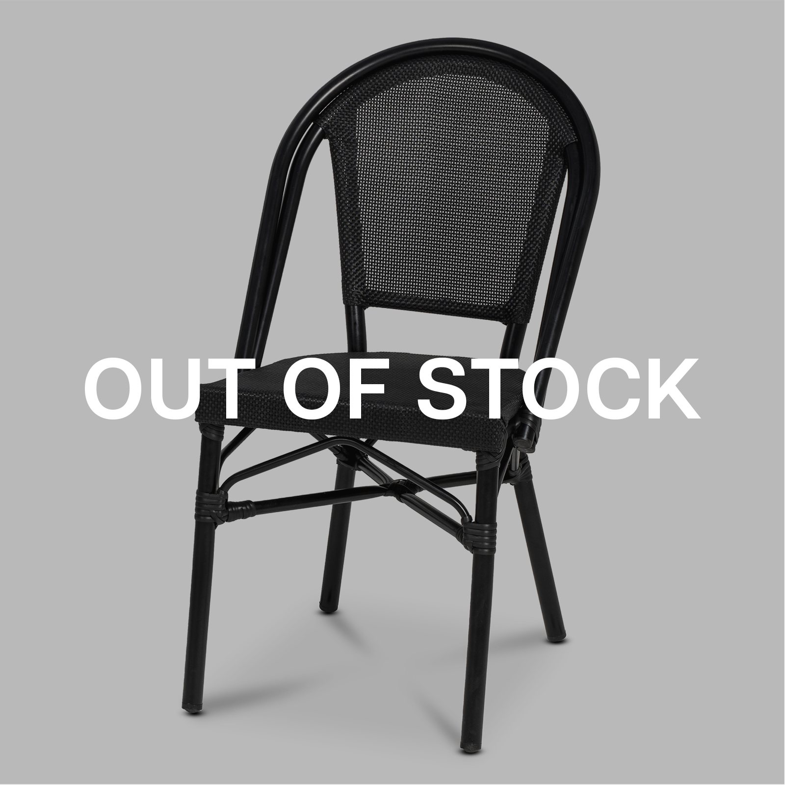 Menton tuoli, musta tekstiili