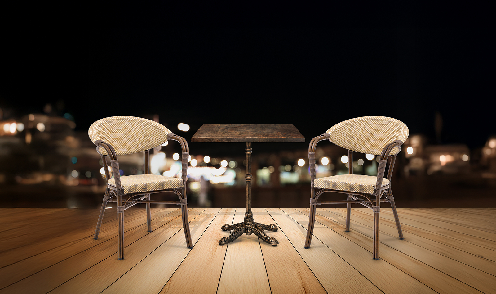 Monaco chair, Brow/Nature texteline