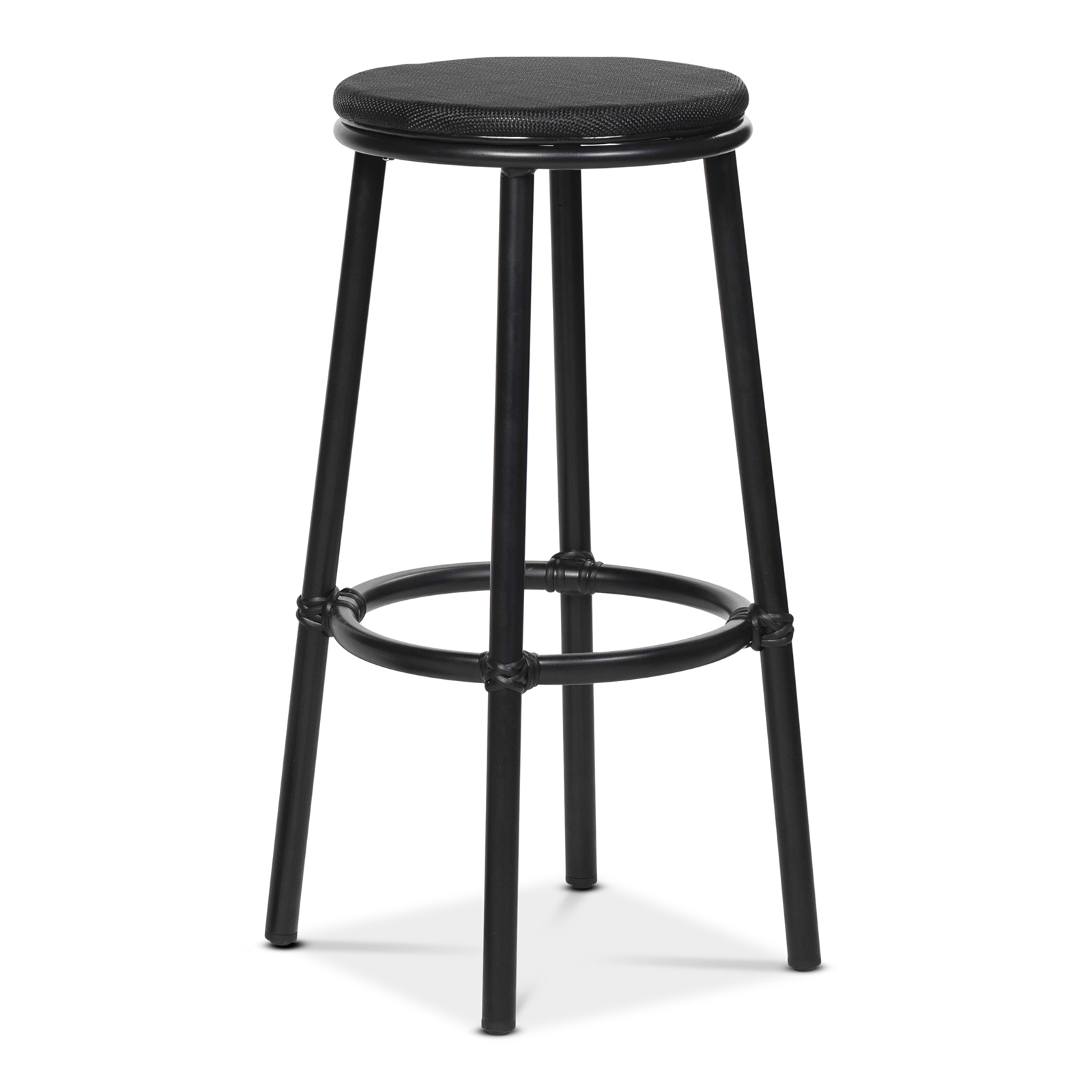 Bar stool, black, Texteline